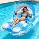 GIGIGO Motorized Pool Float for Adults, Rechargeable Electric Lounger | Rechargeable, Inflatable Lounger, Dual Power System, 360° Steering, Adult Size, Pool Toys for Lake, River, Party, Vacation, 71"×45"×22"