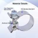 1.75" Exhaust Band Clamps T304 Stainless Steel 1-3/4 Inch Exhaust Narrow Lap Butt Clamps(2 Pieces)