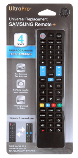 GE 4-Device Universal Samsung Replacement Remote, 2 Pack