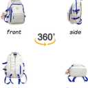 Teclado Kawaii Backpack with Cute Accessories Lightweight Bookbags Laptop Bag Waterproof Casual Travel Daypacks (Black)