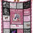 PIUFAM Horse Blanket Gifts for Girls Women, Horse Decor Stuff for Girl, Just A Girl Who Loves Horses, Best Gifts for Horses Lovers on Christmas Birthday 40x50 in