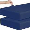 Stretchy Crib Sheets for Boys or Girls, 2 Pack Baby Sheets Fitted for Standard Crib and Toddler Mattress 52" x 28", Soft and Breathable Fitted Crib Sheets Neutral, Navy Blue