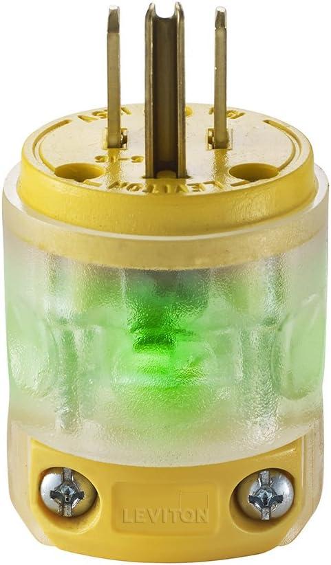 Leviton Grounding Lighted Plug End Replacement, 515PV-LIT