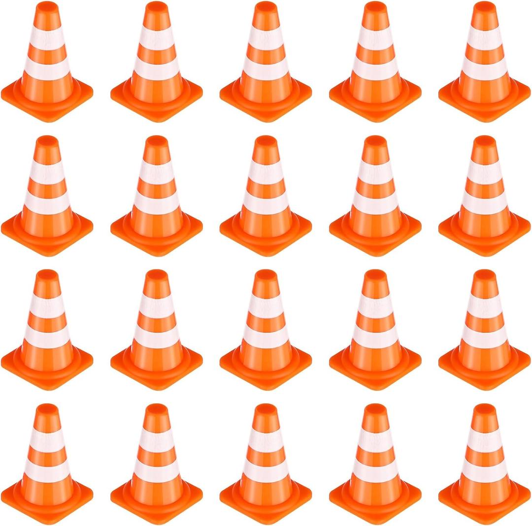 50PCS Mini Traffic Cones, Mini Construction Cones, Mini Orange Cones, Small Traffic Cones, Kids Educational Cognitive Road Sign Models, Safety Education Toy for Boys Girls, 0.98 X 0.6in