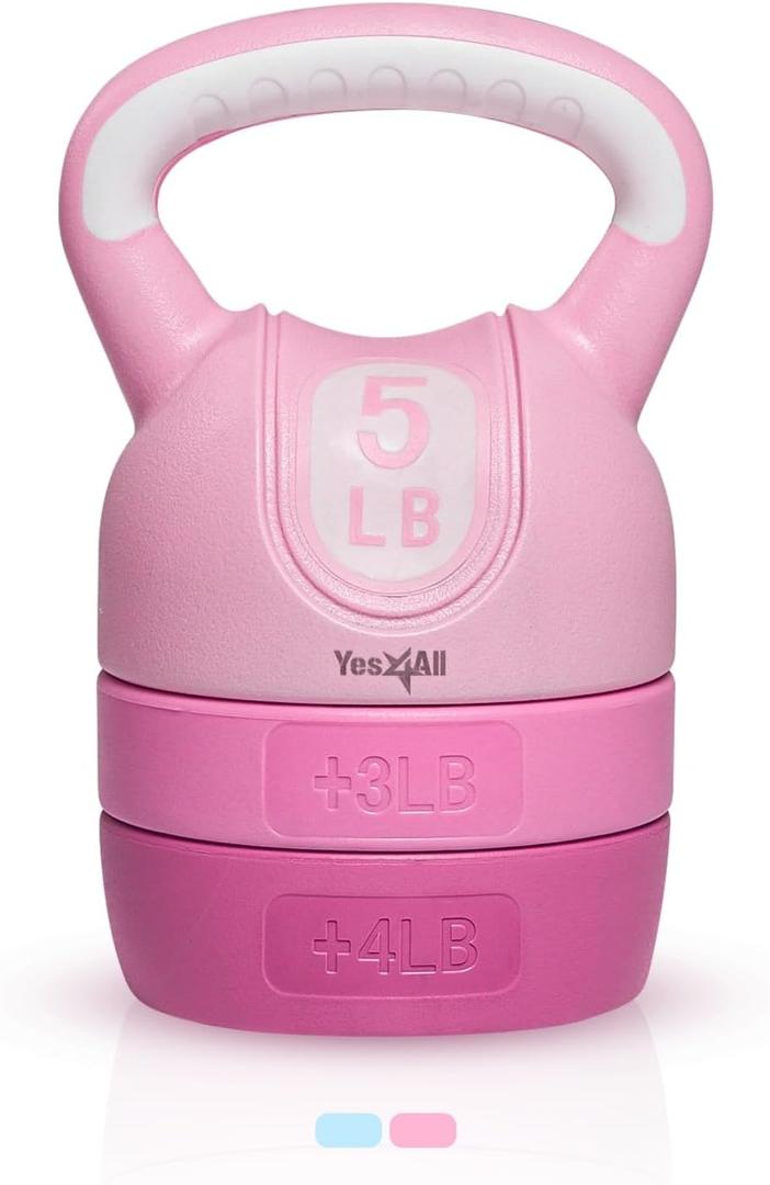 Yes4All Kettlebell Sets - Adjustable Kettlebell Set for Strength Training - Kettlebells Adjustable Weight for Versatile Workouts (C. Pink)