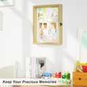 Love-KANKEI Shadow Box Frame 11x14, Deep Large Shadow Box Display Case with Unique Beads Door and Glass Window, Wood Memory Box for Pictures,Medals,Memorabilia,Collections Natural