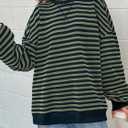 PRETTYGARDEN Womens Striped Oversized Sweatshirt Color Block Crew Neck Long Sleeve Casual Loose Pullover Top Y2K Clothes (XL)