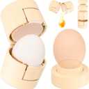 2 in 1 Egg Shell Opener with Piercer, Hard Boiled Egg Peeler, Cute Egg Cracker for Raw Eggs, Egg Separator for Home Kitchen Gadgets Tool, Beige