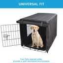 HONEST OUTFITTERS Dog Crate Cover 42 Inch Dog Kennel Cover for Large Dog, Heavy Duty Oxford Fabric,with Double Door, Pockets and Mesh Window (43L x 29W x 30H,Black)
