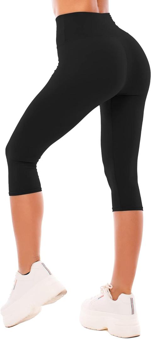 SINOPHANT High Waisted Leggings for Women - Full Length Capri Buttery Soft Yoga Pants for Workout Athletic (Large-X-Large, Black)