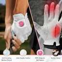 Caddy Classic Ladies Golf Glove Women | Half Finger Mesh Design for High Breathability | Premium Leather uction for Comfortable Fit | Includes Stylish Ball Marker, Ladies Right, Medium