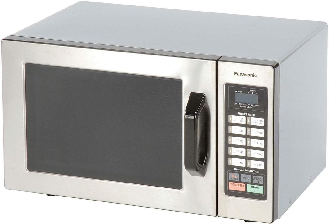 Panasonic NE-1054F Compact Light-Duty Countertop Commercial Microwave Oven with 10 Programmable Memory and Touch Screen Control, Countertop Microwave Oven, 1000W, 0.8 Cu. Ft, Stainless Steel 