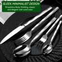 20 Piece Silverware Set, Stainless Steel Flatware Sets for 4, Mirror Polished Modern Design Cutlery Utensil Sets Include Dinner Knives Spoons and Forks for Home, Restaurant (Silvery-Diamond)