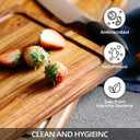 Acacia Wood Cutting Board for Kitchen Wooden Cutting Board with Deep Juice Groove and Handles, Wooden trays for meat, fruit and cheese