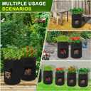 4-Pack 15-Gallon Grow Bags with 2 Flaps and Reinforced Handles,Non-Woven Potato Grow Bags, Heavy-Duty Thickened Aeration Fabric Pots for Potatoes, Tomatoes, Flowers, and Vegetables