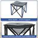 Padded Camping Stool, 18 Inch Oversized Camping Foot Rest, 500lb Outdoor Folding Camp Chair Portable Camping Ottoman for Camping Gardening w/Storage Net, Carry Bag (1, DarkGreen)