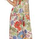 Women Floral Maxi Free Dress People Dupes Sexy Sleeveless Backless A-Line Long Flowy Dress FP Dup ES Back Cut Out Spaghetti Strap Flower Summer Beach Sundress Spring Wedding Guest Dress, Medium
