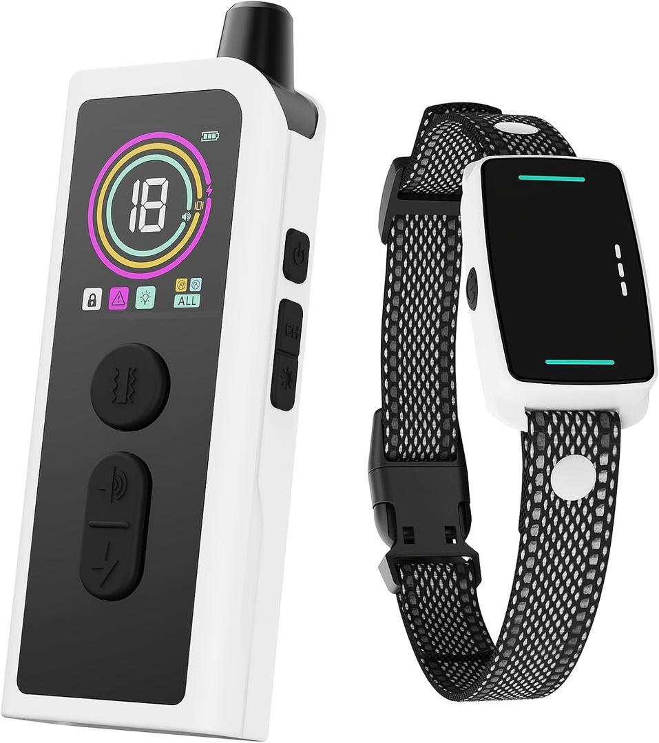 Shock Collar for Dogs with Remote Control for (10-120lbs) Dogs, 4200FT Range Training Dog Collar with 3 Mode Beep/Vibration/Shock, Electronic Collar with IP67 Waterproof, Security Lock, White