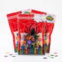 12Pcs Spider Goodie Bags Hero Action Sign Treat Candy Plastic Bags for Superhero Theme Party Supplies Spider Movie Fans Birthday Party Decorations