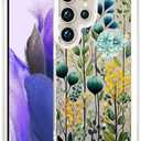 Compatible for Samsung Galaxy S24 Ultra Case Clear Cute for Women - Rugged Phone Cases Funda Protector Cover Skin (Green Forest Jungle Herbs)