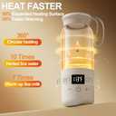 Portable Bottle Warmer for Travel, 10 Oz Baby Bottle Warmer with Adjustable Temperature & Keep Warm for Formula, Breastmilk, Cordless Milk Warmer, Rechargeable Water Warmer for Outdoor (Beige)