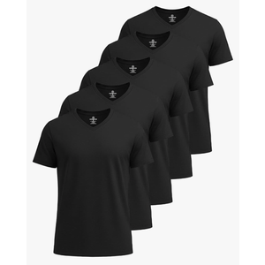 Real Essentials 5 Pack: Men’s V-Neck Dry-Fit Moisture Wicking Active Athletic Tech Performance T-Shirt Set 11, 3XL, Pack of 5