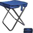 Camping Stool, Portable Folding Stool, Aluminum Ultralight Backpacking Stool Suitable for Outdoor Gardening and Beach Hiking Fishing (Blue, 13.5 High)