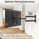 ELIVED 31.3 Inch Long Arm TV Mount for Most 32-65 Inch TVs, Swivel and Tilt Long Extension TV Wall Mount, Full Motion Wall Mount Bracket Max VESA 400x400mm, Holds up to 99 lbs.