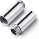 Amylove 2 Pcs Shower Head Extension Arm Stainless Steel Shower Pipe Extension 1/2pt Male to 1/2pt Female Thread Cast Pipe Fitting Coupler Adapter(2 Inch)