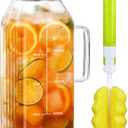 Aofmee 68oz Glass Pitcher for Fridge Door, 2 Liter Square Water Pitcher with Lid and Scale Line, Heat Resistant Tea Pitchers, Leak Proof Juice Jug, Borosilicate Glass Carafe for Hot/Cold Beverage