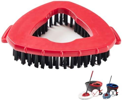 Spin Mop Scrub Brush Compatible with Ocedar EasyWring Microfiber Spin Mop, Shower Scrubber Mop Head Brushes for O Cedar 1 Tank System, Stiff Bristle Floor Cleaning Brush for Deck, Patio and Kitchen