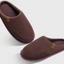 COFACE Mens Memory Foam House Slippers Slip On Cozy Scuff Shoes Indoor/Outdoor with Arch Support Size 7-15 (Brown)