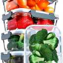 [5-Packs, 30 Oz] Glass Meal Prep Containers with Snap Locking Lids Glass Food Containers,Airtight Lunch Container,Microwave, Oven, Freezer and Dishwasher