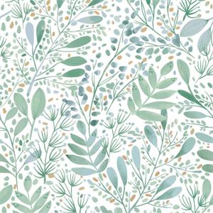 Peel and Stick Wallpaper - Green and White Leaf Wallpaper Removable Waterproof Contact Paper for Cabinets Bedroom Self-Adhesive Wall Cover Vinyl 16.1x197