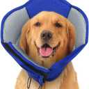 SUNFURA Dog Cones for Large Dogs, Soft Pet Cone Stop Licking After Surgery, Adjustable Pet E-Collar Alternative for Wound Healing, Blue X-Large