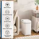 Vanpopubs 2 Pack 2.7 Gal Bathroom Trash Can with Lid, Automatic Trash Can Small Smart Garbage Can Touchless, Slim Motion Sensor Waterproof Plastic Trash Bins for Bedroom Office Kitchen Toilet
