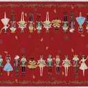 Artoid Mode Watercolor Red Nutcrackers Merry Christmas Runner Rug, Winter Home Decor Low-Profile Washable Area Rug for Hallways Entryway Bedroom Bathroom Laundry Room Indoor 2x6 Feet