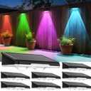 Solar Fence Lights Outdoor 8 Pack - 8 Modes (RGB Cycle/Fixed), Fence Lights Solar Powered for Outside, IP65 Waterproof, Deck Lighting for Wall, Step, Patio, Pathway, Stairs