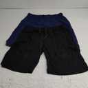 Mens Pajama Shorts, Mens Sleep Shorts Lounge Soft Comfy Pj Bottom Sleeping Pants Breathable Summer Modal Sleepwear(2 Packs) (Large, Black+Blue)