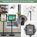 Mutualsign 6Packs Pedestal Sign Holder 11x17in Standing Signs Display Stand Adjustable Pedestal Floor Stand Sign Holder, Aluminum Poster Stand for Ads, Posters, Menu, Guide (Black)