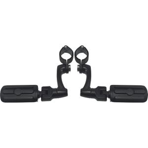FOVPLUE 1", 1.25" Highway Footpegs, Adjustable Highway Peg for Harley Touring Softail Dyna Sportster Honda Kawasaki Suzuki Yamaha Indian Victory with 1", 1-1/4",22-35mm Engine Guards/Tubing, Gloss Black