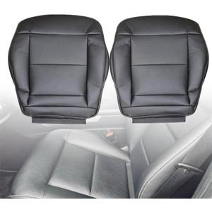 NLQR Front Driver & Passenger Side Bottom Replacement Perforated Microfiber Leather Seat Covers Black Compatible with Mercedes Benz E350 E550 2010 2011 2012 2013 2014