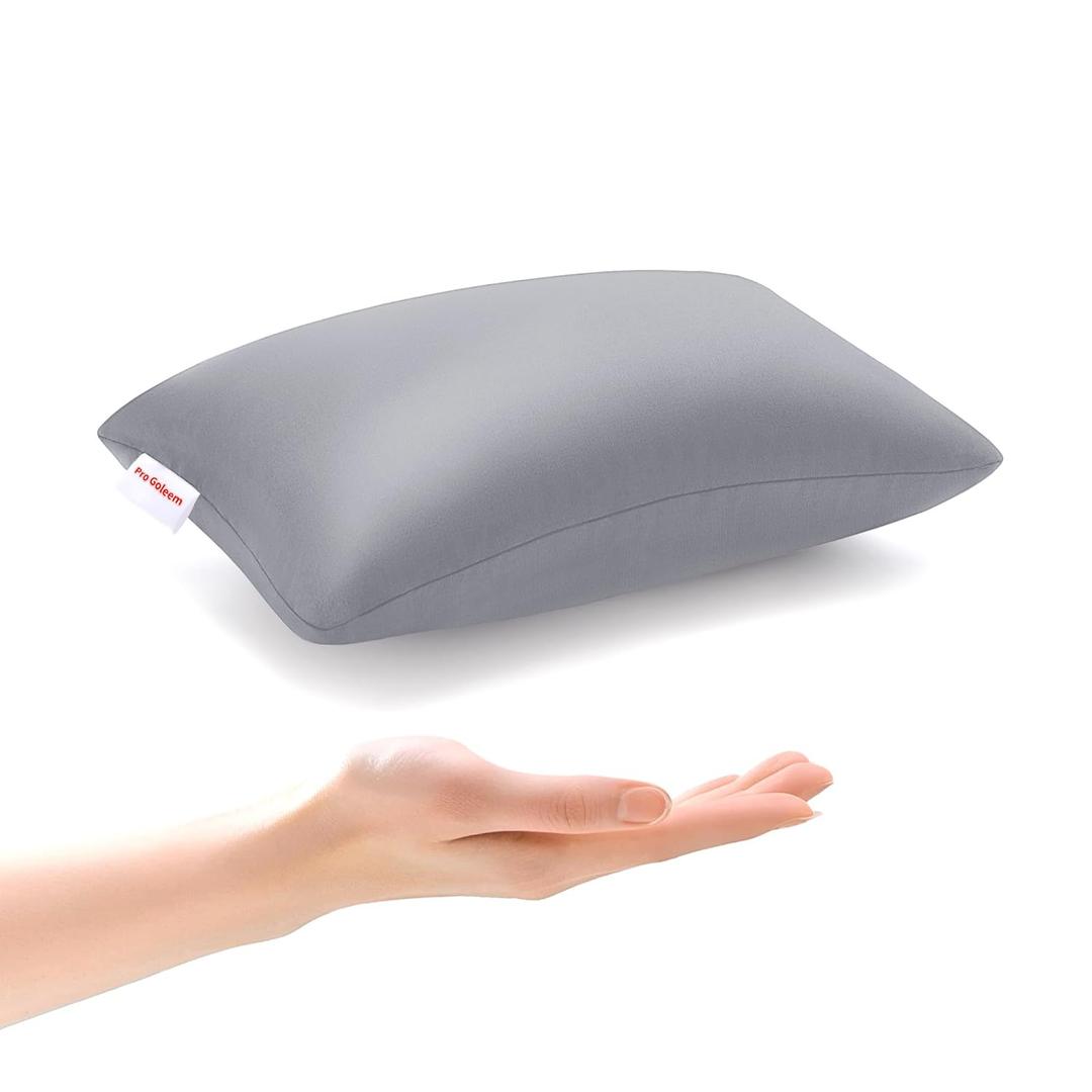 Pro Goleem Small Pillow 11"x7"x2.5" for Baby Sleeping with Name Tag Mini Tiny Pillow for Room Couch Sofa Chair and Outdoor Car Air Nap Neck Lumbar Knee Rest Pillows, Gray