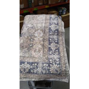 Area Rug 8ft×10ft, Large Vintage Boho Rug, Washable, Non Slip,Stain Resistant, Printed Carpet for Living Room Bedrooms Playroom Office Kitchen, Navy/Floral