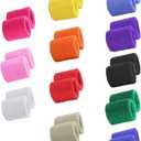 STONCEL 12 Pairs Colorful Sports Wristbands Cotton Sweatband Wristbands Wrist Sweatbands Wrist Sweat Bands for Tennis, Sport, Basketball,Gymnastics, Golf,Running (12pair Random Color)