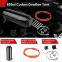 Coolant Overflow Tank, 800ml Aluminum Radiator Overflow Tank, Black Coolant Radiator Reservoir for Cars