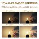Hizashi Candelabra Light Bulbs 60W Eq 3000K, Dimmable E12 Bulb, 12 Pack
