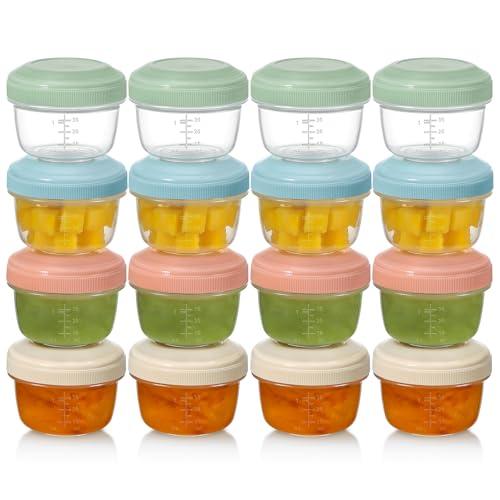 VITEVER 16 Pack 2 oz Salad Dressing Container to Go, Small Condiment Containers with Lids for Lunch Bento Box, Reusable Plastic Snack Jars, Deli Containers, Colorful Sauce Cups, Dishwasher Safe