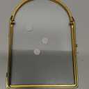 Double Glass Frame for Pressed Flowers Handmade, Metal Floating Picture Frame for Pressed Flower, Tabletop Display, Brass, ArcShaped, Gold, 4x6 inches (FRAME ONLY) (4L" x 6W")