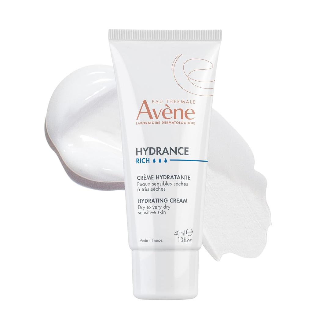 Avène Hydrance RICH Hydrating Cream, Daily Face Moisturizer, Soothes feelings of skin tightness & discomfort associated with dryness, Dry skin moisturizer, NonComedogenic, 1.3 Oz